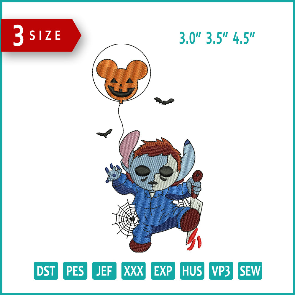 Stitch Cosplay Michael Myers Embroidery Files - 3 Size's