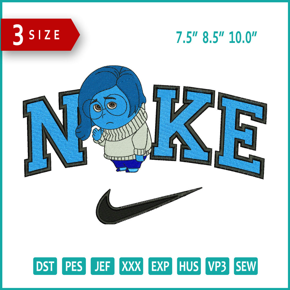 Archivos de diseño de bordado Nike Sadness - 3 tamaños