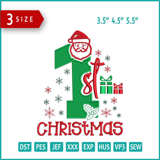 1st Christmas Embroidery Design