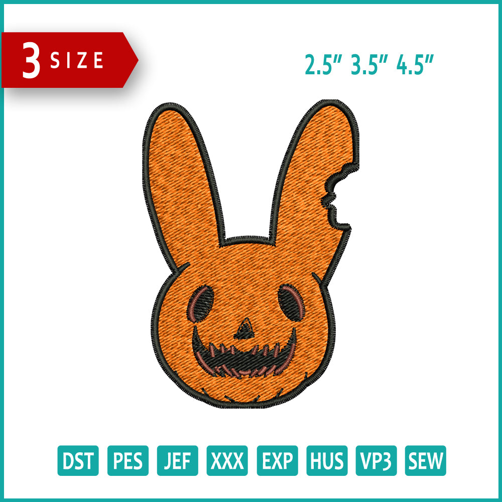 Halloween Cookie Rabbit Embroidery Files - 3 Size's
