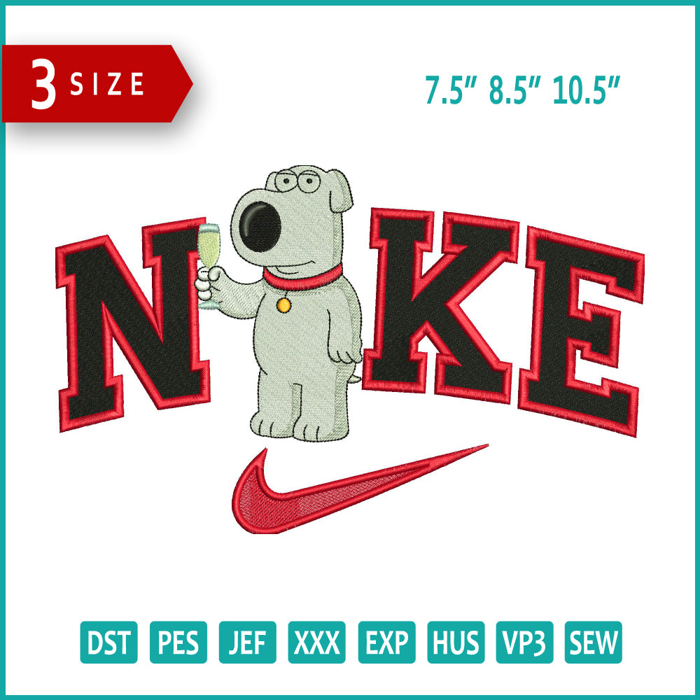 Archivos de diseño de bordado Nike Brian - 3 tamaños