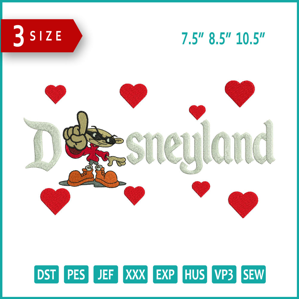 Archivos de diseño de bordado de Disneyland para puerta exterior infantil número 1 (3 tamaños)