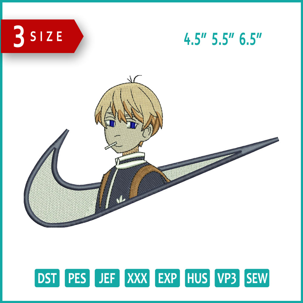 Young Manjiro Sano Swoosh Embroidery Design Files - 3 Sizes
