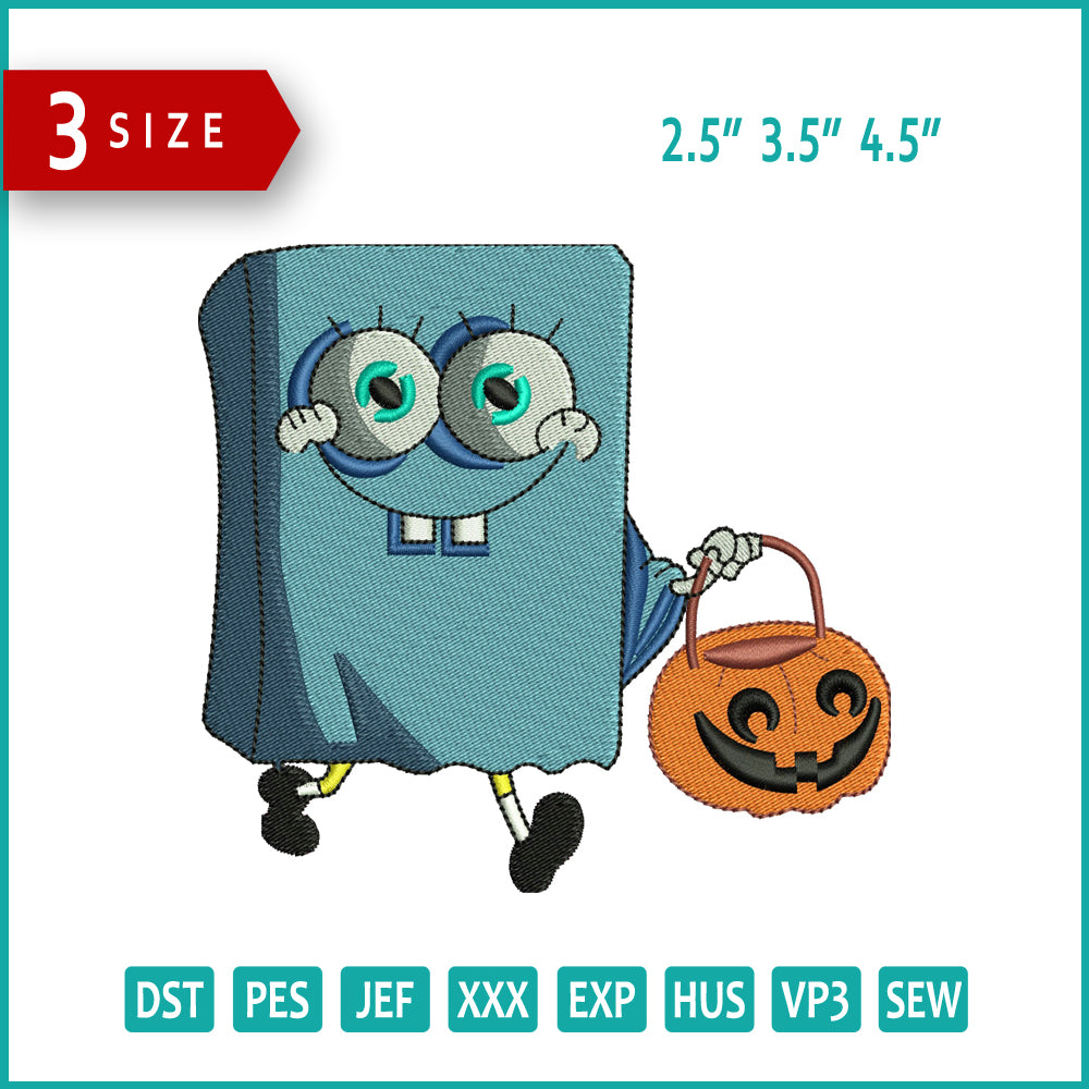 Halloween Spongebob Embroidery Files - 3 Size's
