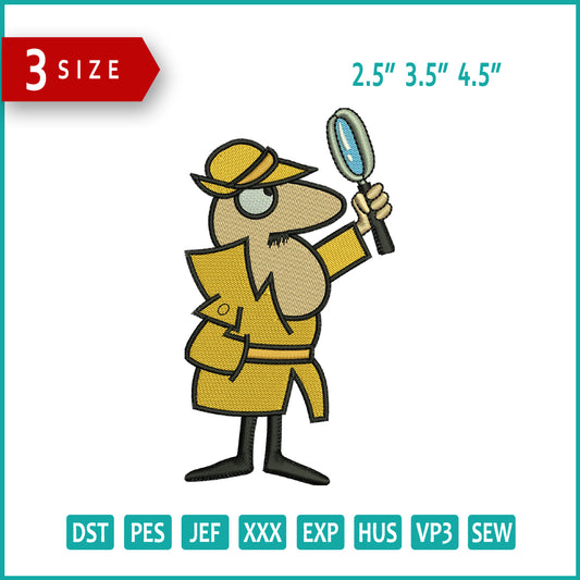 Archivos de diseño de bordado del Inspector Clouseau - 3 tamaños