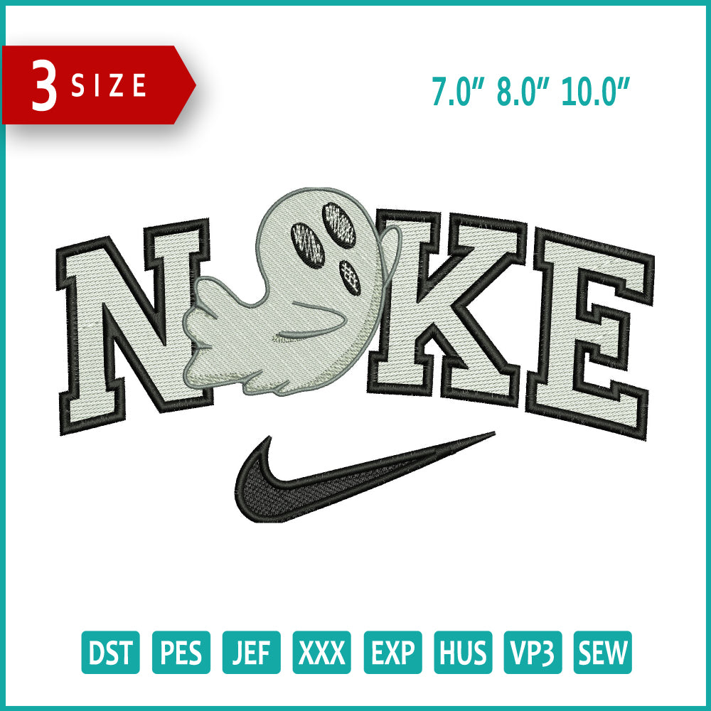 Nike Ghost Embroidery Design Files - 3 Size's