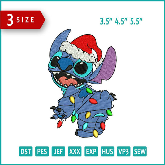 Christmas Stitch Santa Embroidery Design Files - 3 Size's
