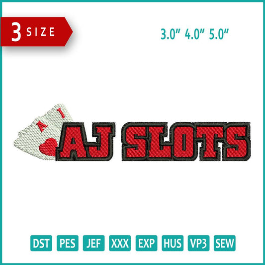 AJ Slots Embroidery Design