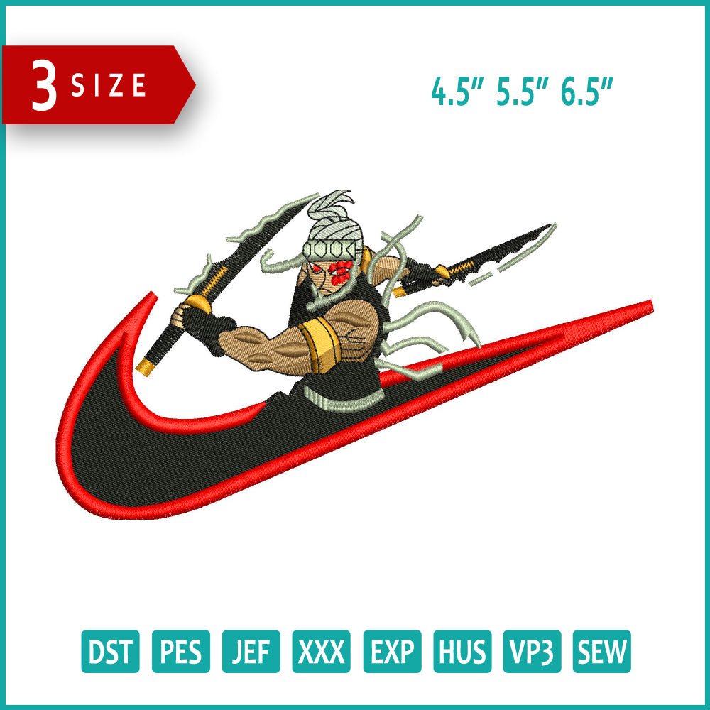 Tengen Uzui Swoosh Embroidery Design Files - 3 Sizes
