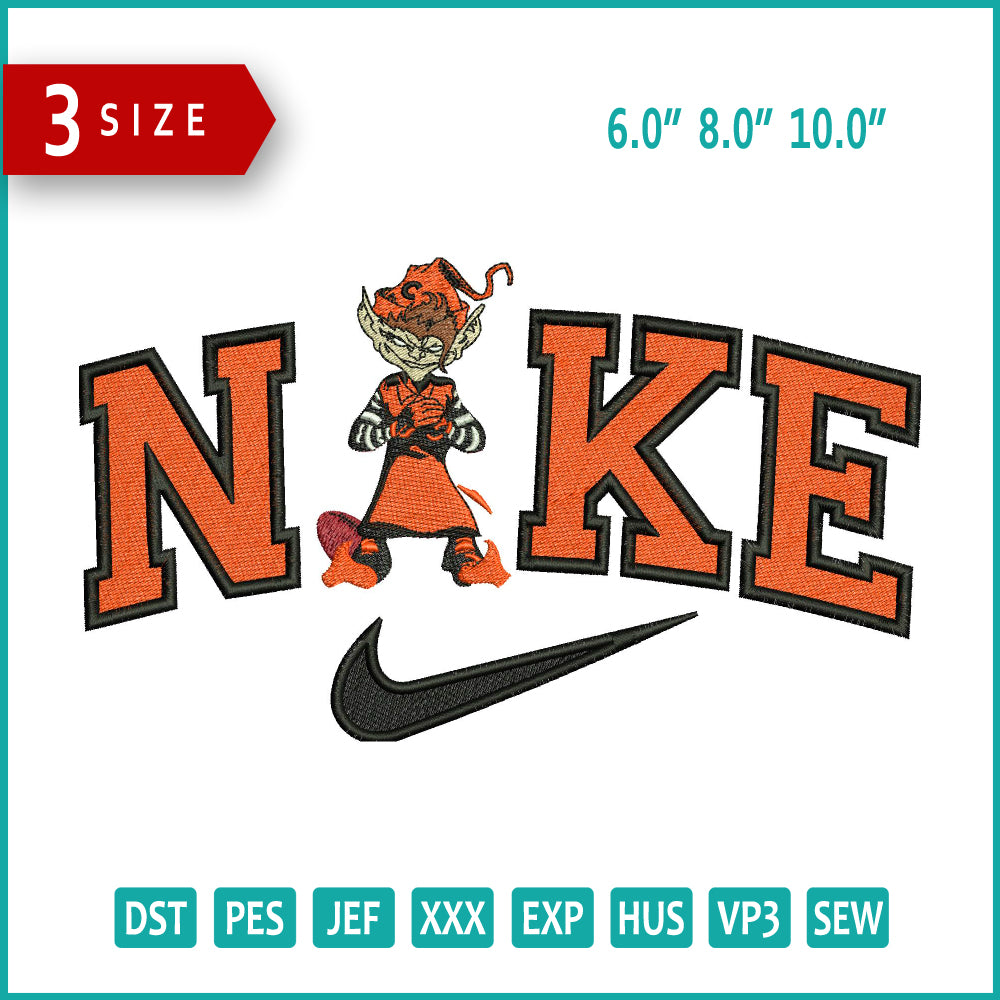 Archivos de diseño de bordado de dibujos animados de Nike (3 tamaños)
