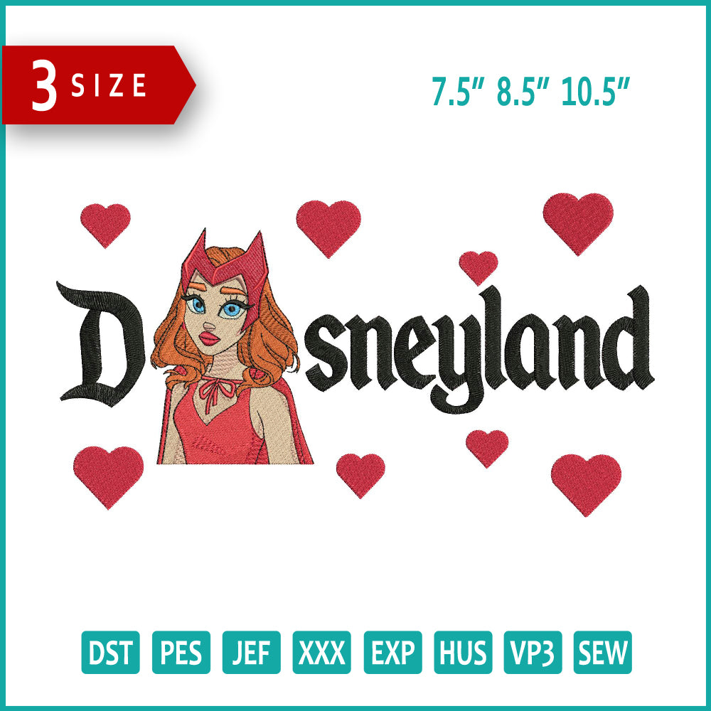 Archivos de diseño de bordado de Wanda Disneyland (3 tamaños)