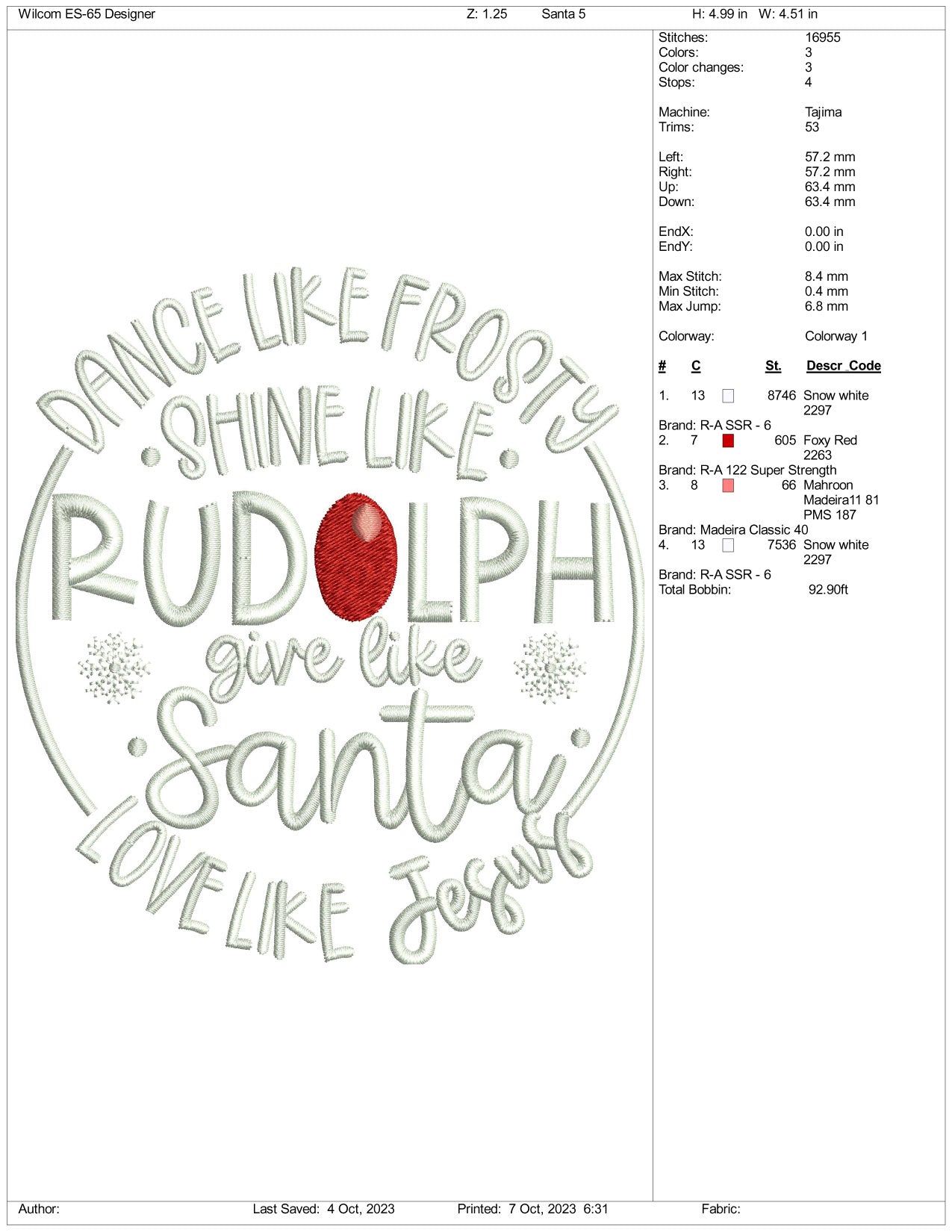 Archivos de diseño de bordado "Dance Like Frosty" - 3 tamaños