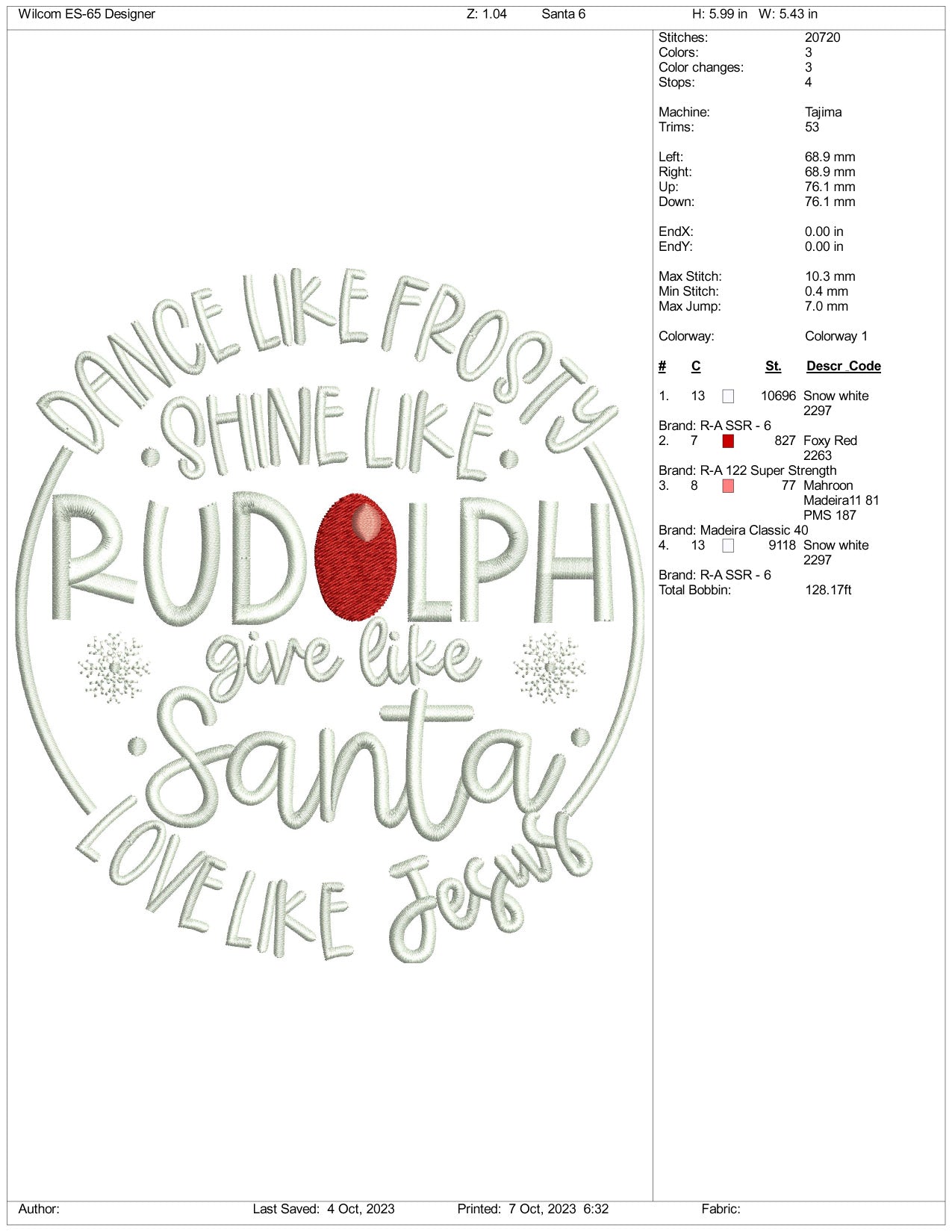 Archivos de diseño de bordado "Dance Like Frosty" - 3 tamaños