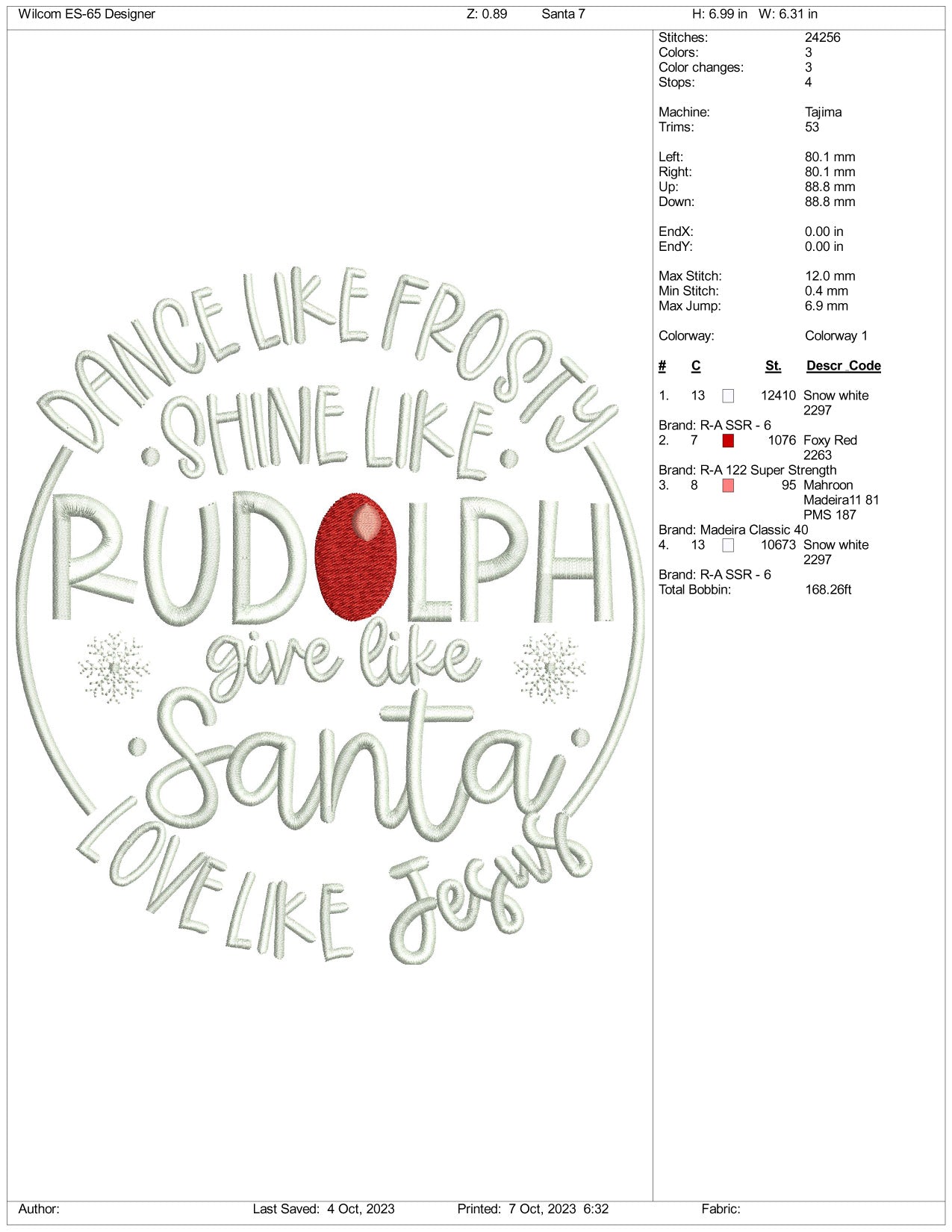 Archivos de diseño de bordado "Dance Like Frosty" - 3 tamaños