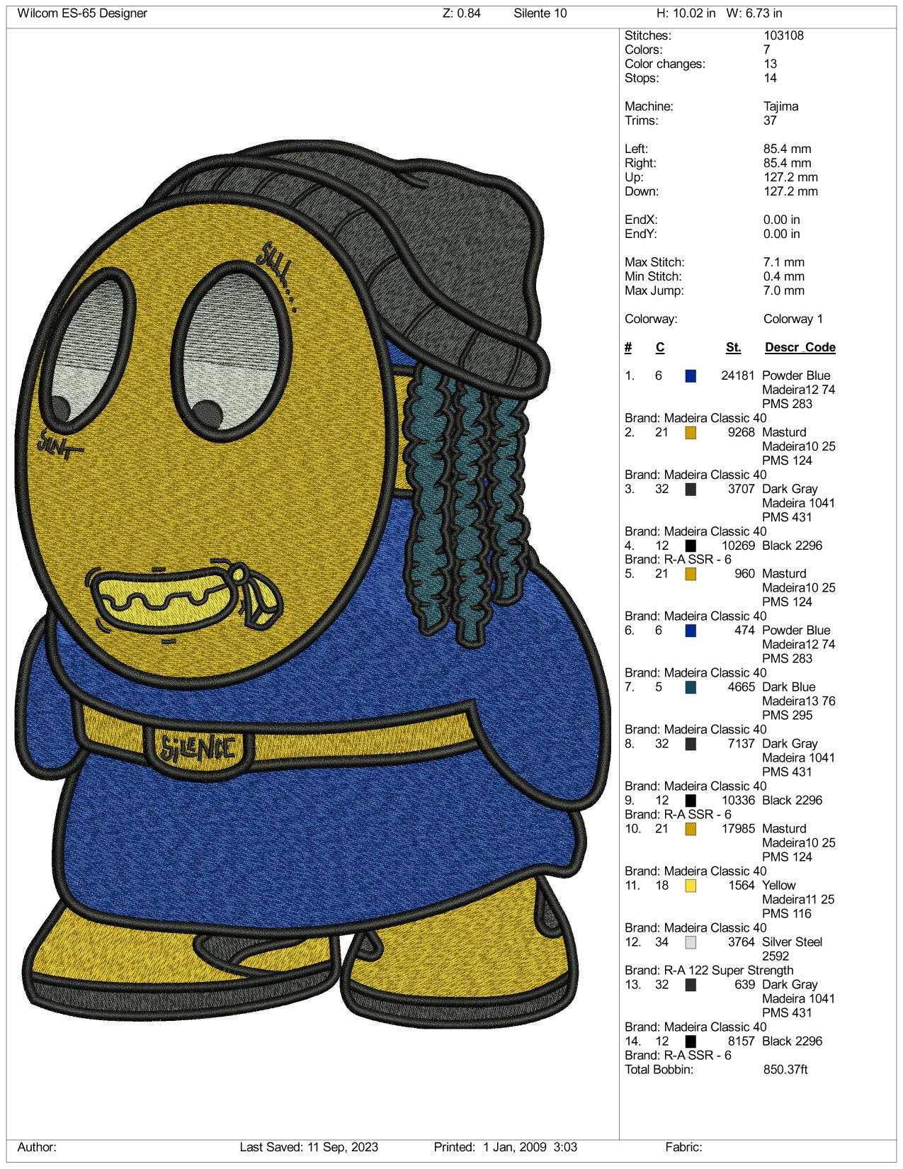 Archivos de diseño de bordado de hombre triste - 3 tamaños