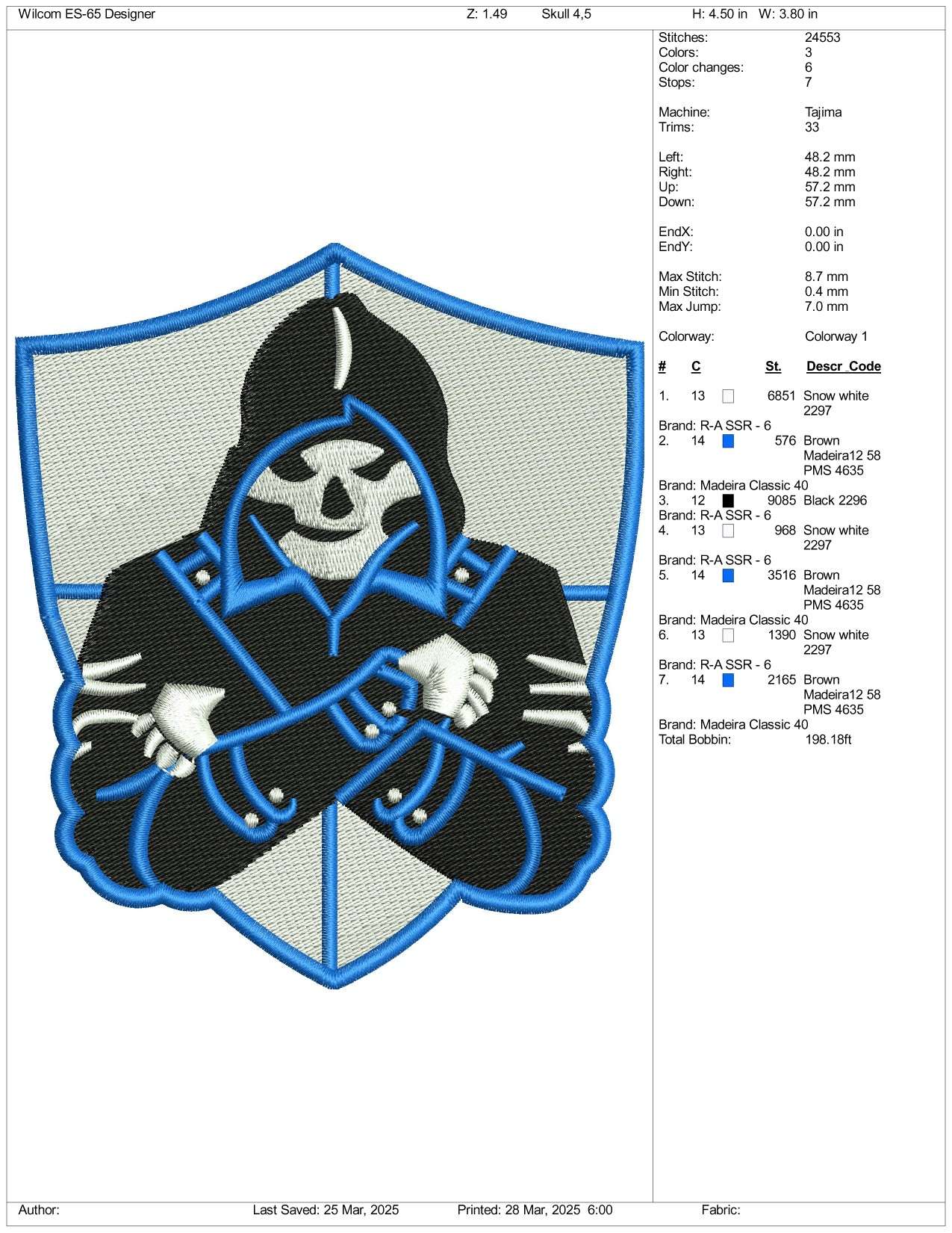 Black Viper Syndicate Embroidery Design Files - 3 Size's