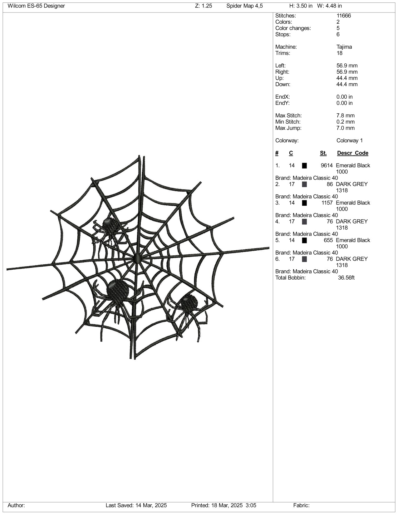 Spider Web v2 Embroidery Design Files - 5 Size's