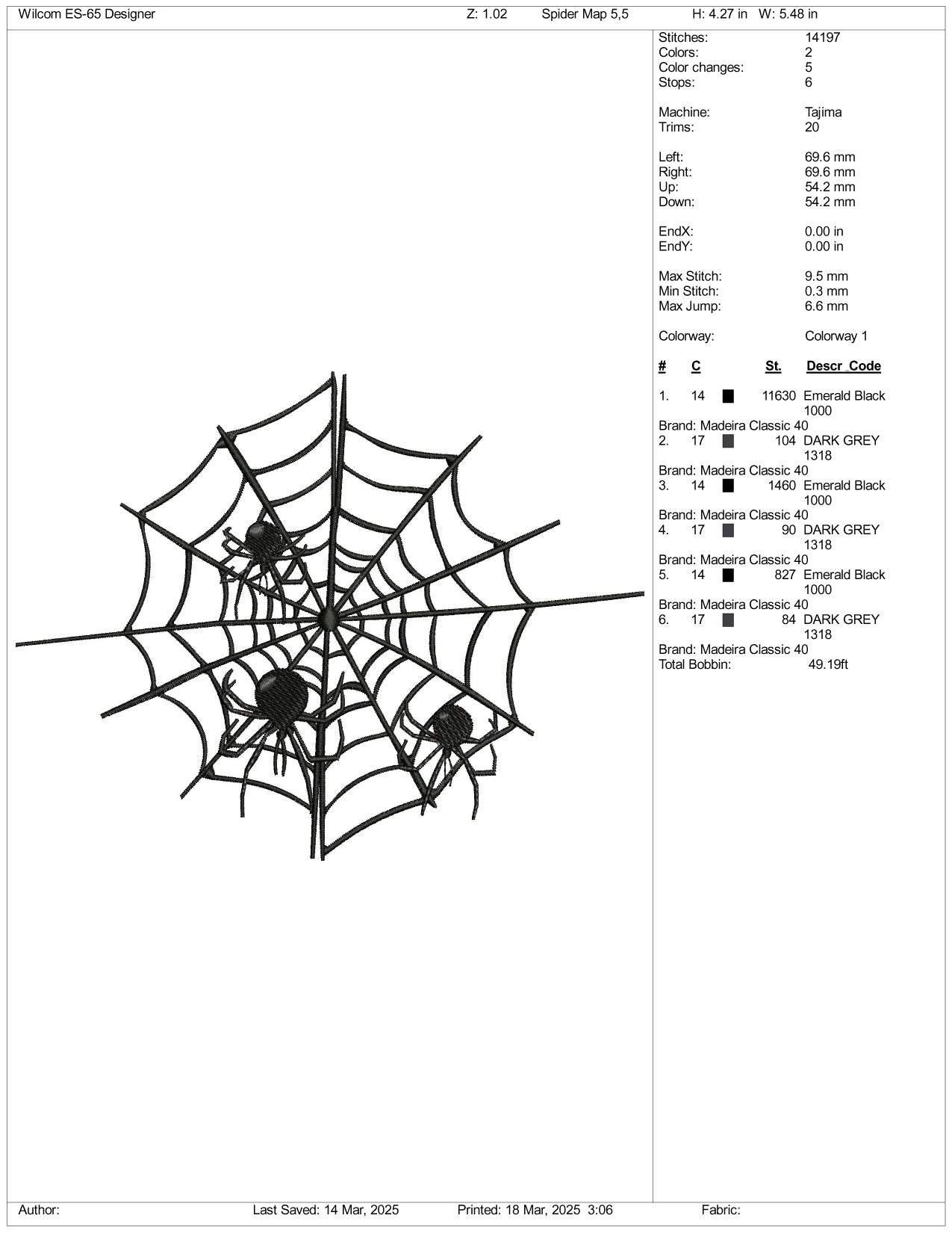 Archivos de diseño de bordado Spider Web v2 - 5 tamaños