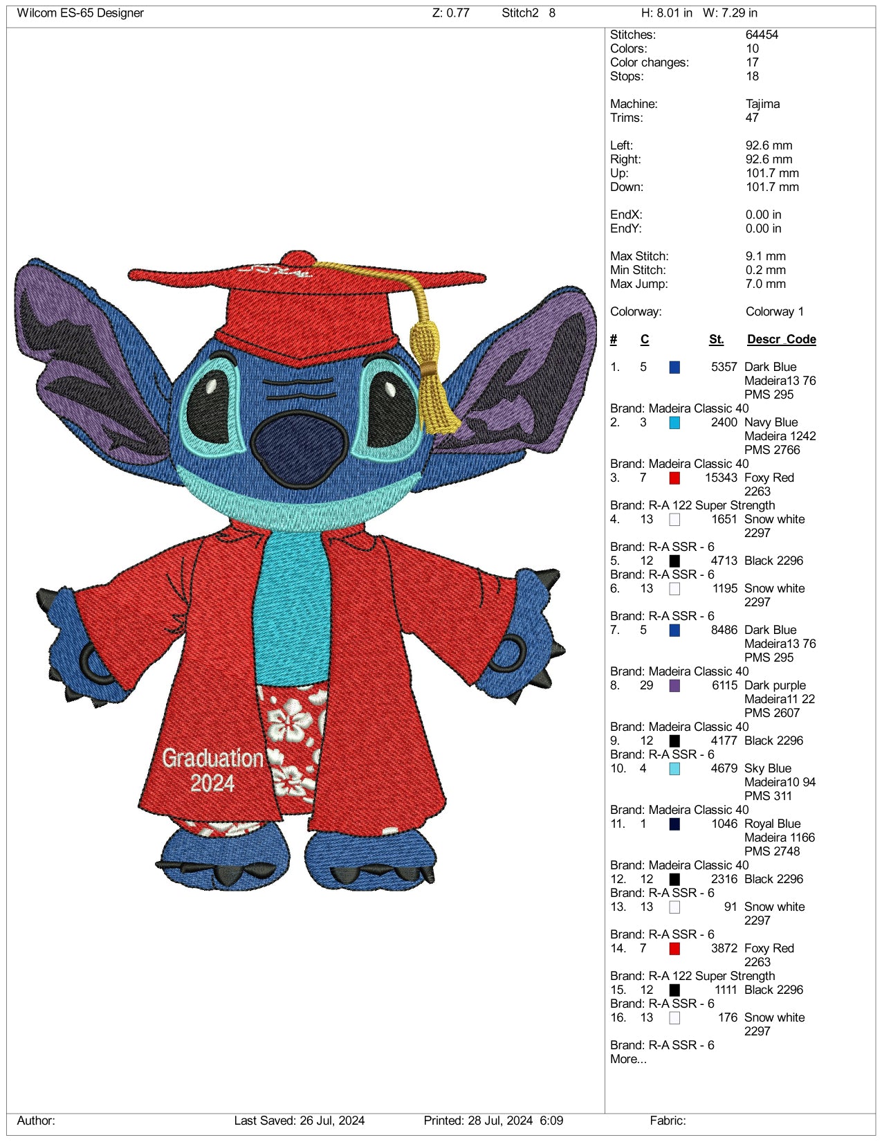 Scholar Stitch Embroidery Files - 3 Size's