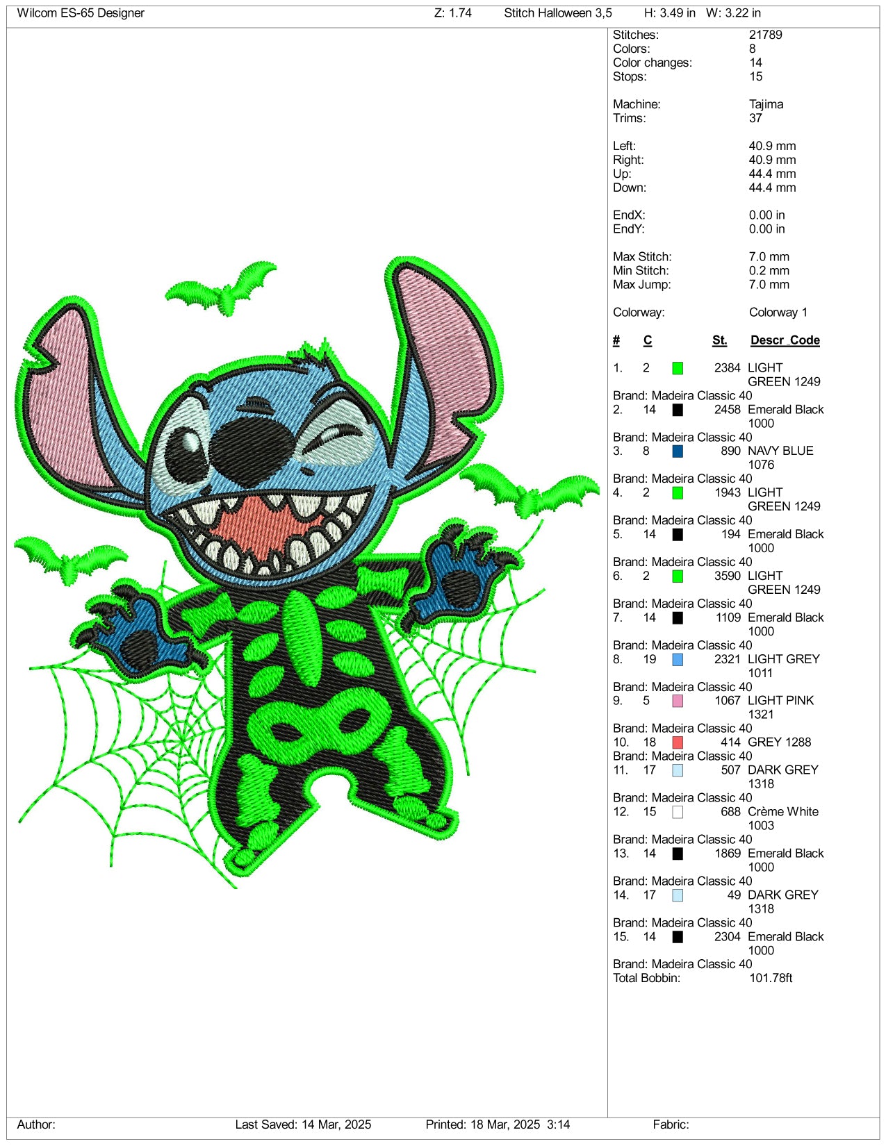 Stitch Electric Shocked Embroidery Files - 3 Size's