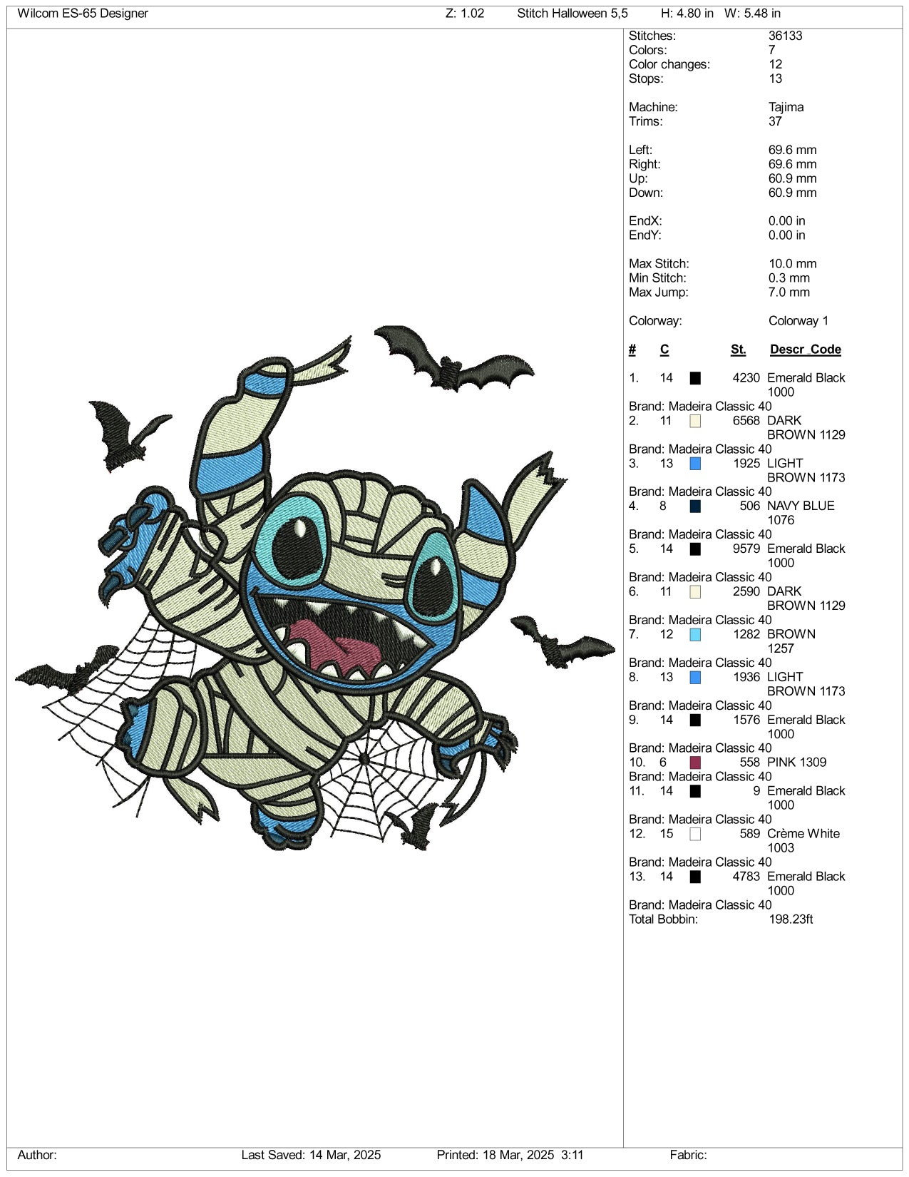 Archivos de bordado Stitch Ghost v6 - 3 tamaños