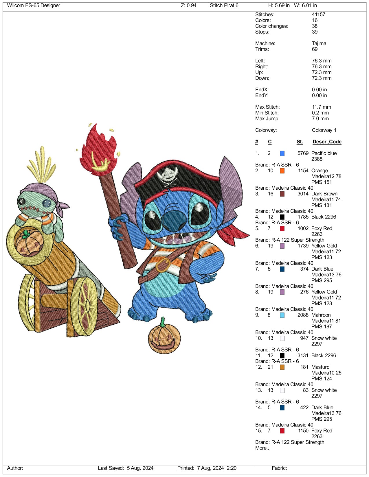 Stitch Pokemon Embroidery Design Files - 3 Size's