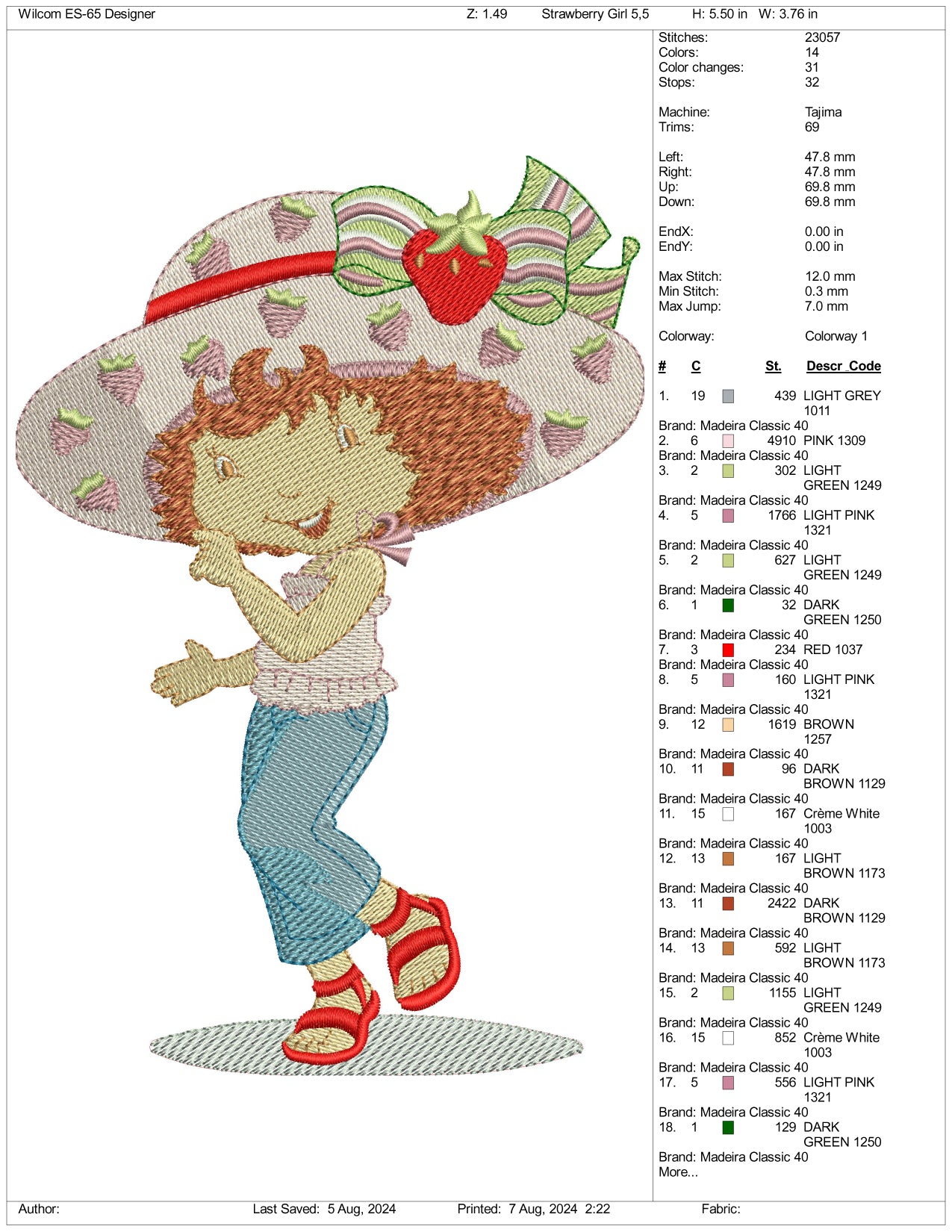 Strawberry Shortcake v2 Embroidery Files - 3 Size's