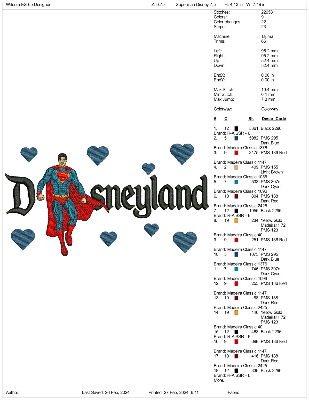 Archivos de diseño de bordado de Spiderman Disneyland - 3 tamaños