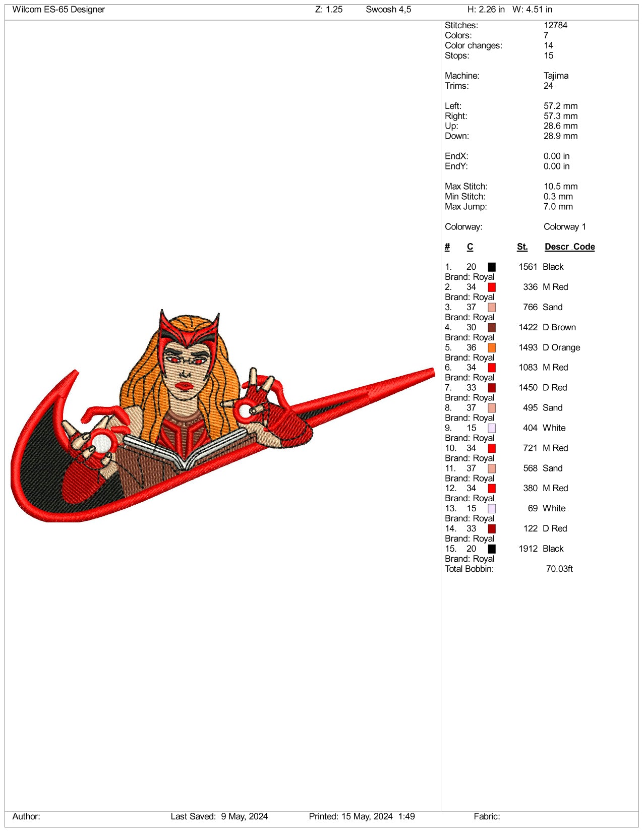 Archivos de diseño de bordado de Wanda Swoosh - 3 tamaños