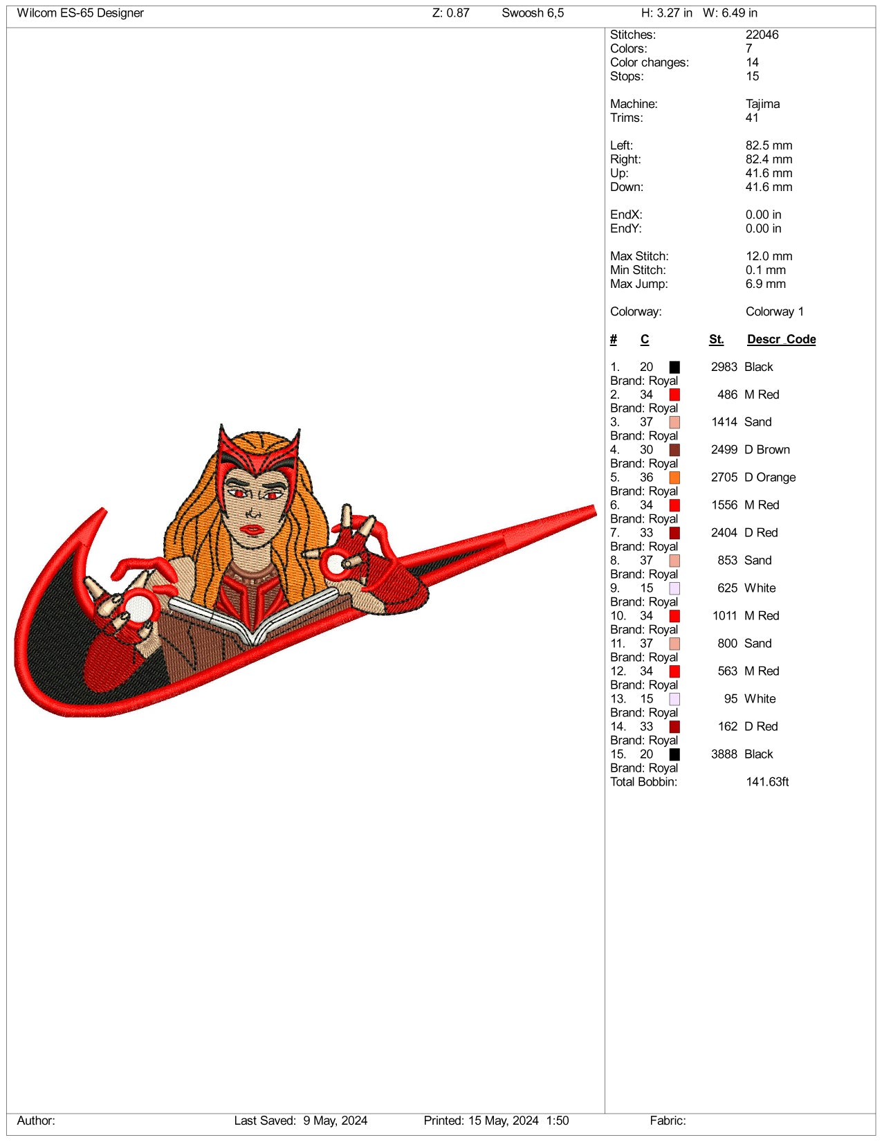 Archivos de diseño de bordado de Wanda Swoosh - 3 tamaños