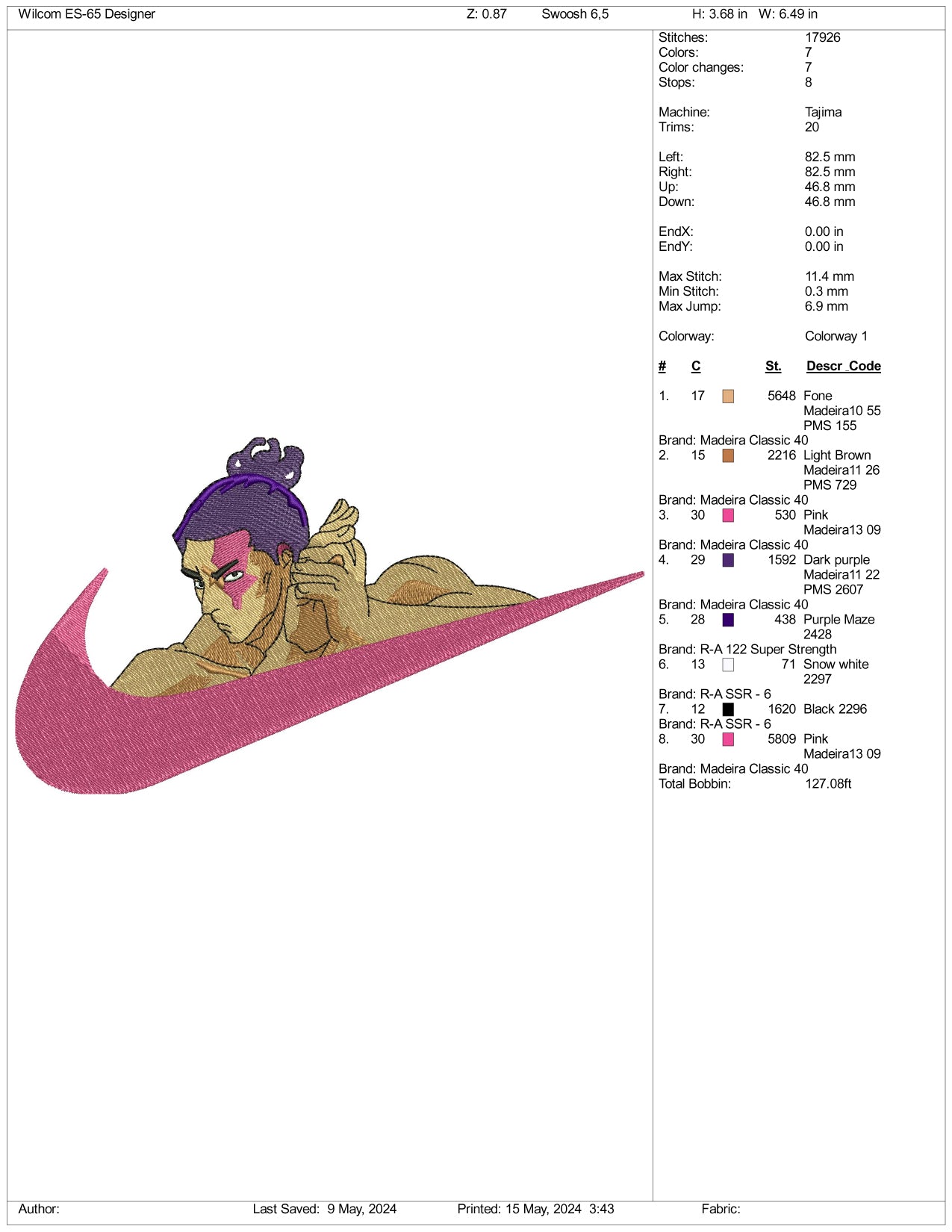 Archivos de diseño de bordado Swoosh de Jonathan Mukuasa (3 tamaños)
