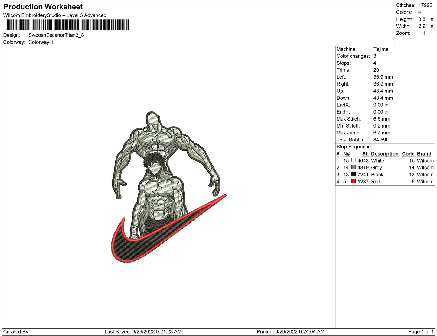 Baki Hanma Swoosh v7 Embroidery Design Files - 4 Size's