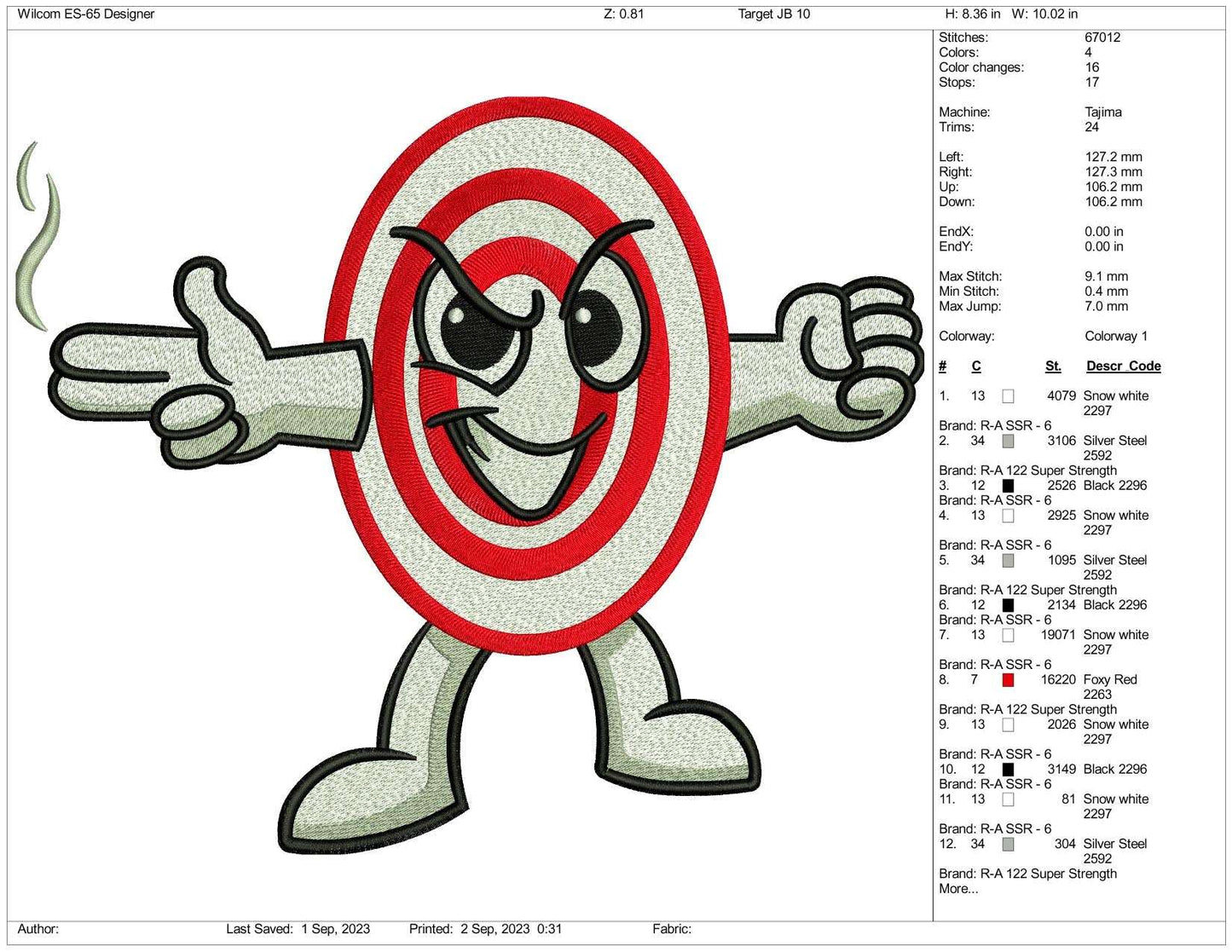 Target Aim Embroidery Design Files - 3 Size's