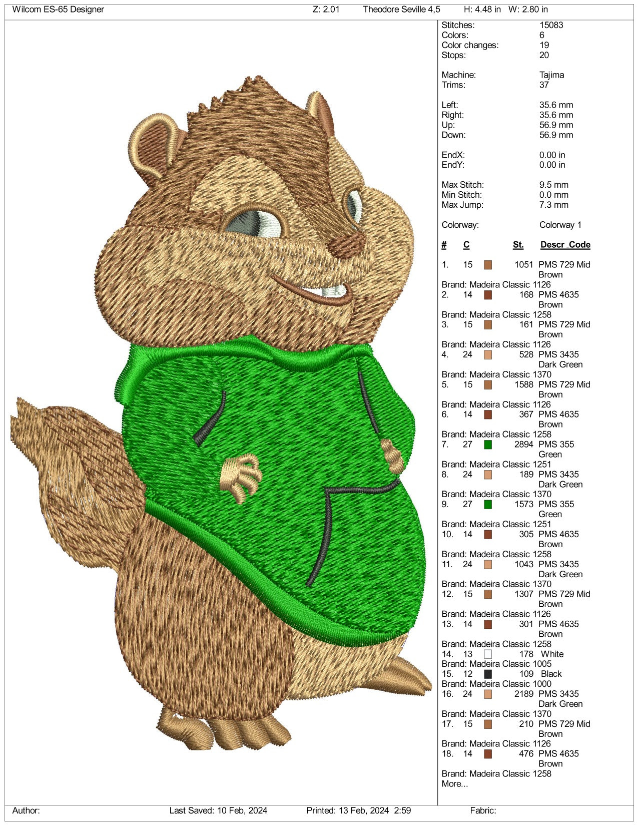 Archivos de diseño de bordado de Theodore Seville - 3 tamaños