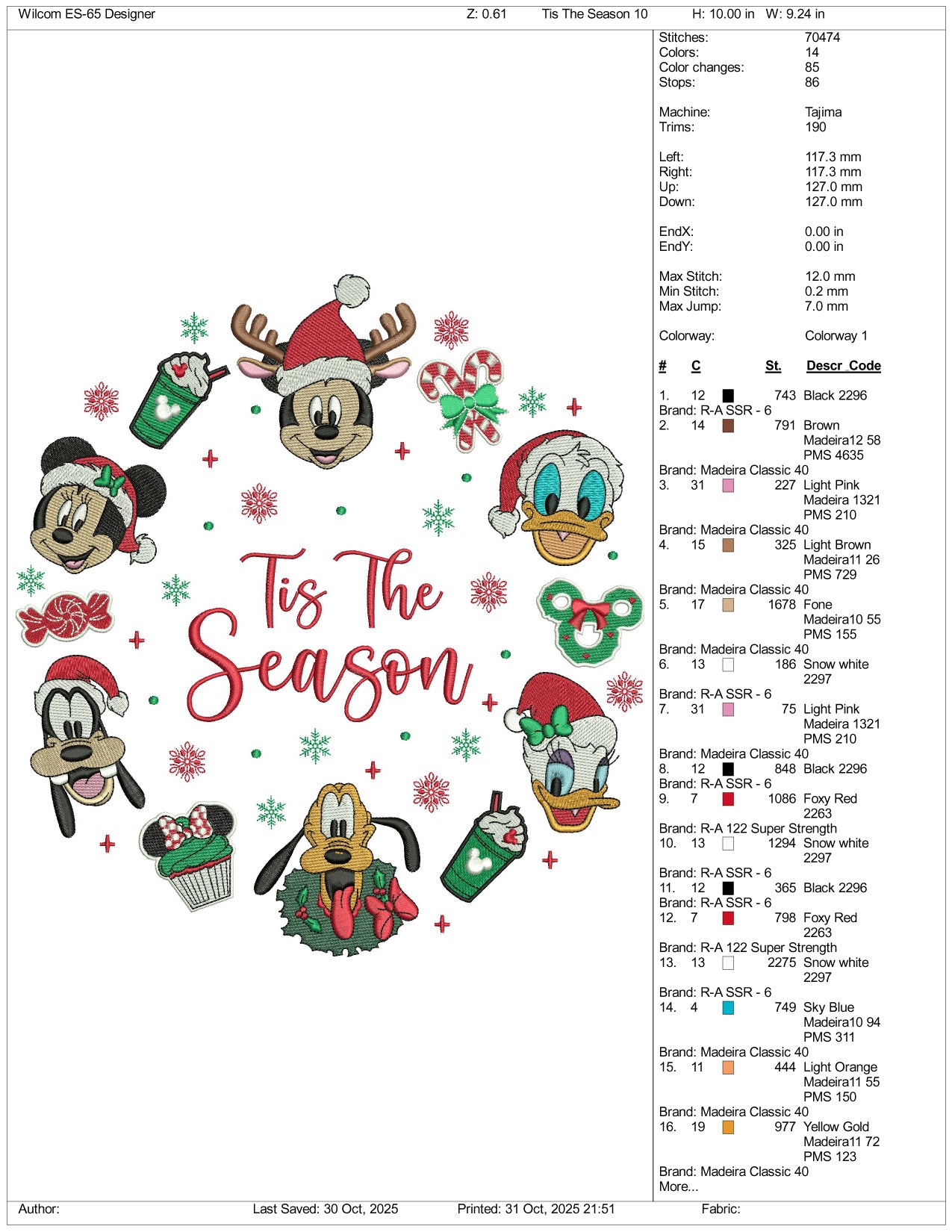 Tis The Season v2 Embroidery Design Files - 3 Size's
