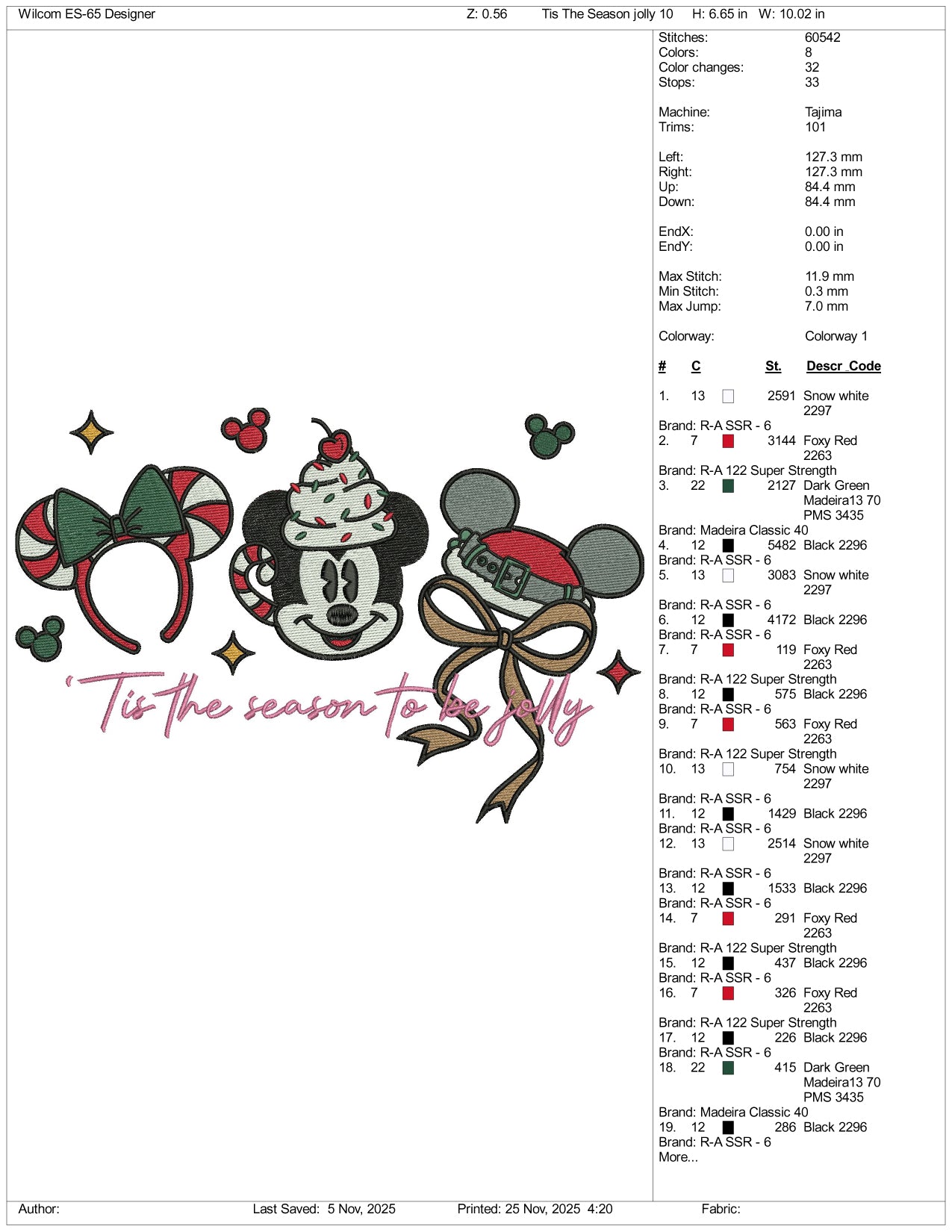 Tis The Season v3 Embroidery Design Files - 3 Size's
