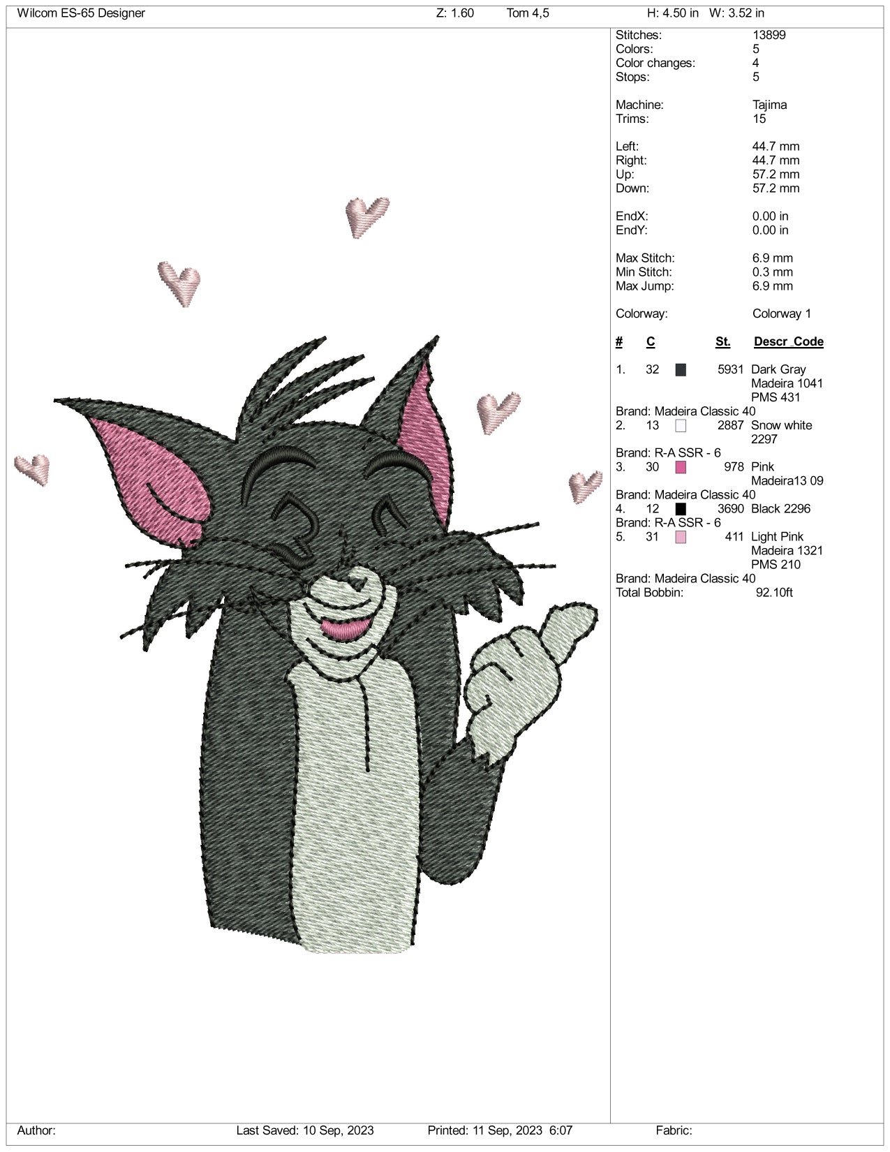 Archivos de diseño de bordado de Happy Tom - 3 tamaños
