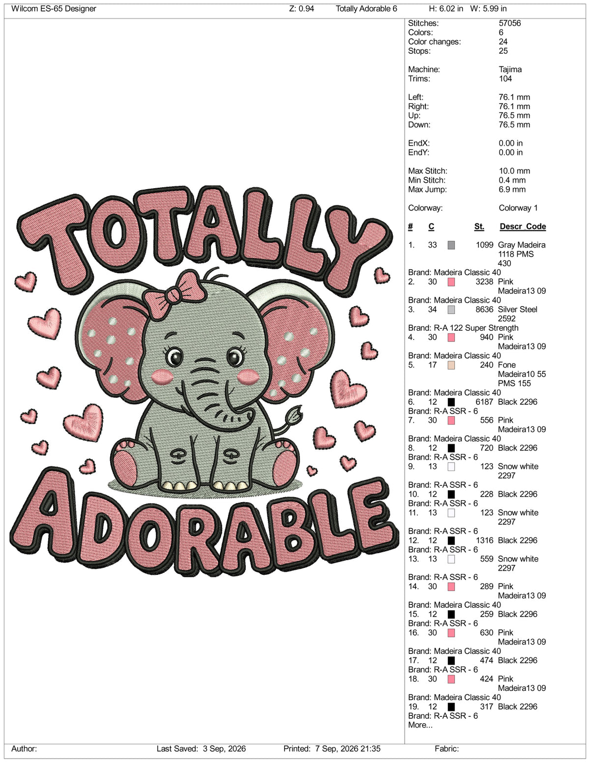 Totally Adorable Logo Embroidery Design Files - 3 Size's