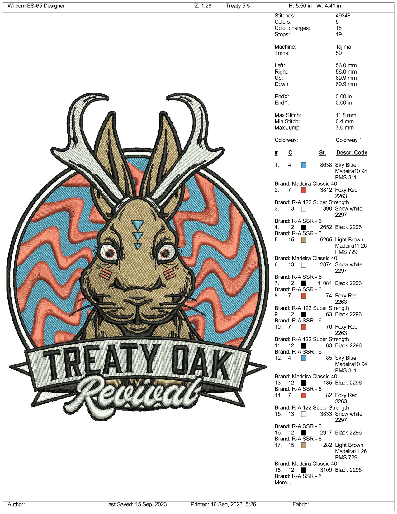 Treaty Oak Embroidery Design Files - 3 Size's