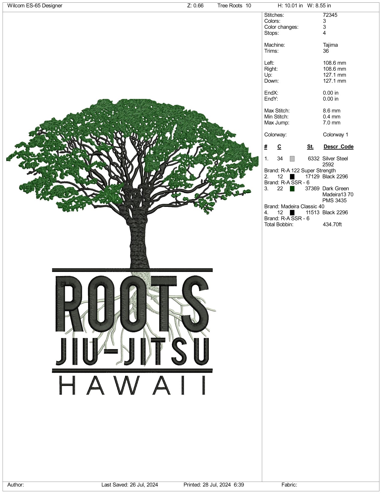 Archivos de bordado Roots Jiu Jitsu - 3 tamaños