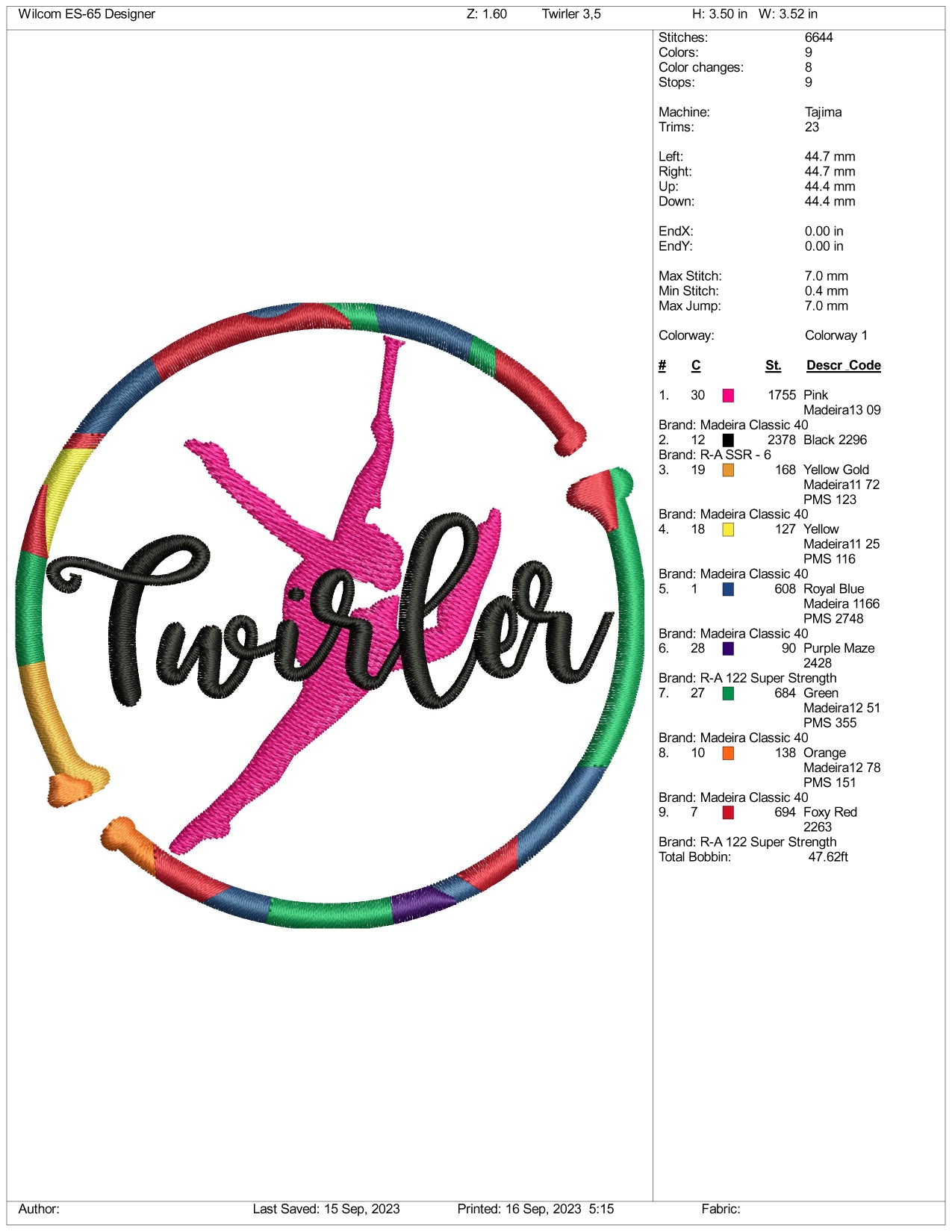 Archivos de diseño de bordado Twirlers - 3 tamaños