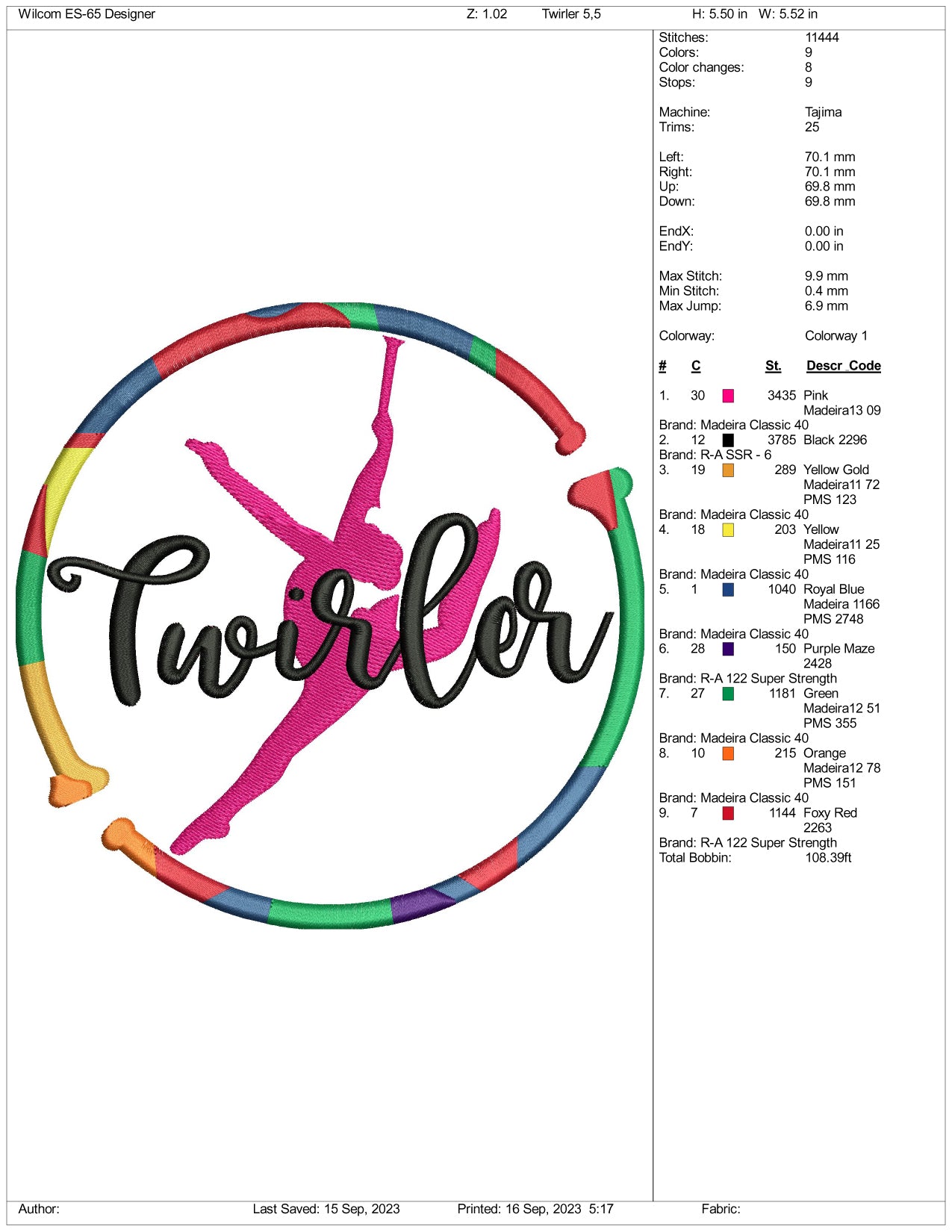 Archivos de diseño de bordado Twirlers - 3 tamaños