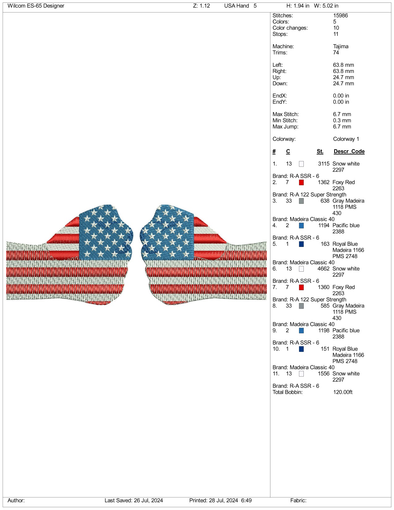 Archivos de bordado de Estados Unidos Punch USA - 3 tamaños