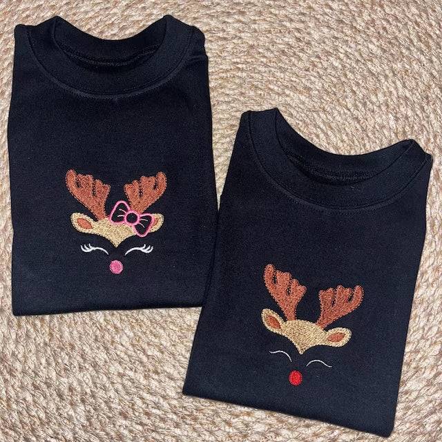 Deer Couple Embroidery Design Files - 3 Size's