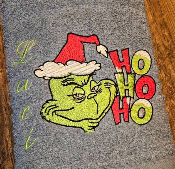 Grinch Ho Ho Ho v2 Embroidery Design Files - 3 Size's