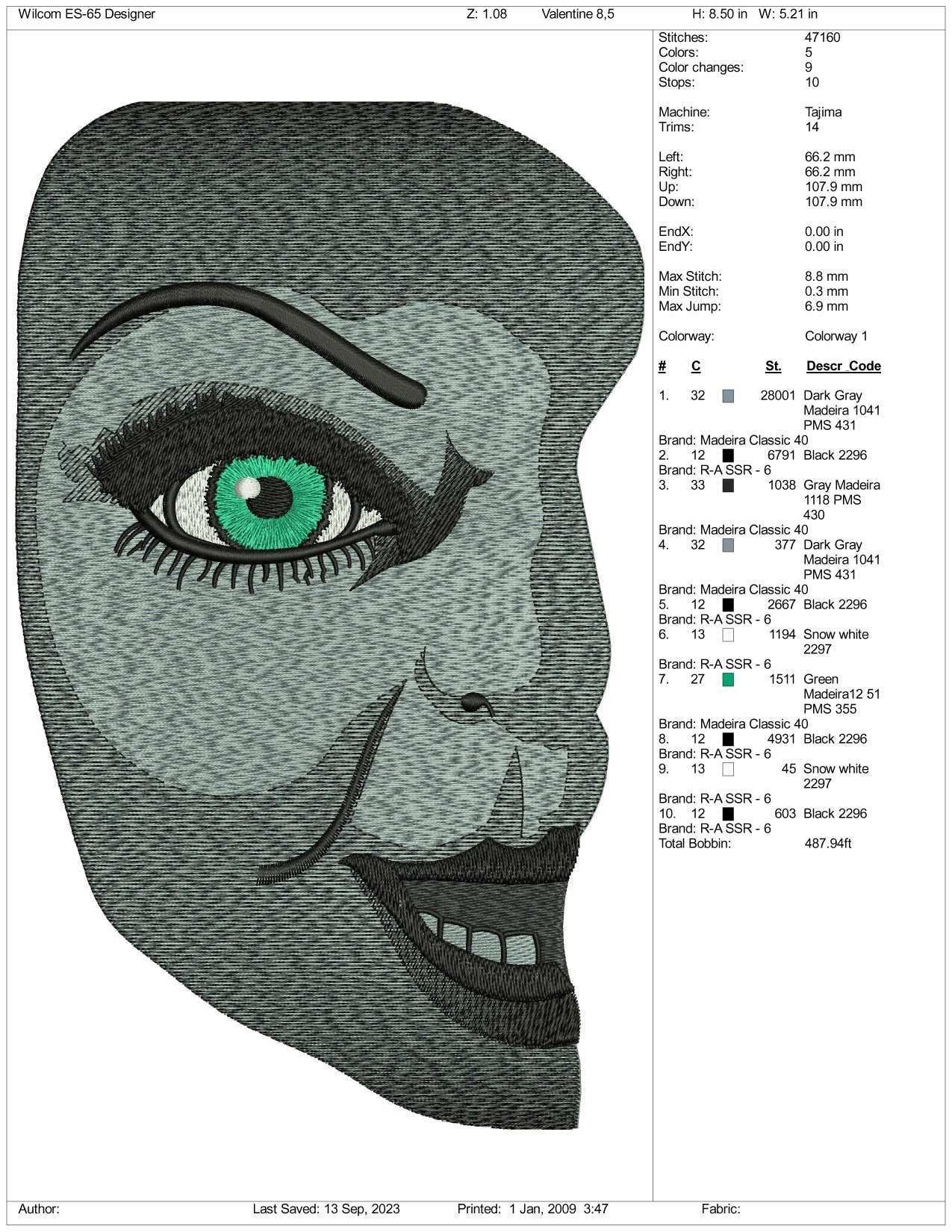 Bride Of Chucky Embroidery Design Files - 3 Size's