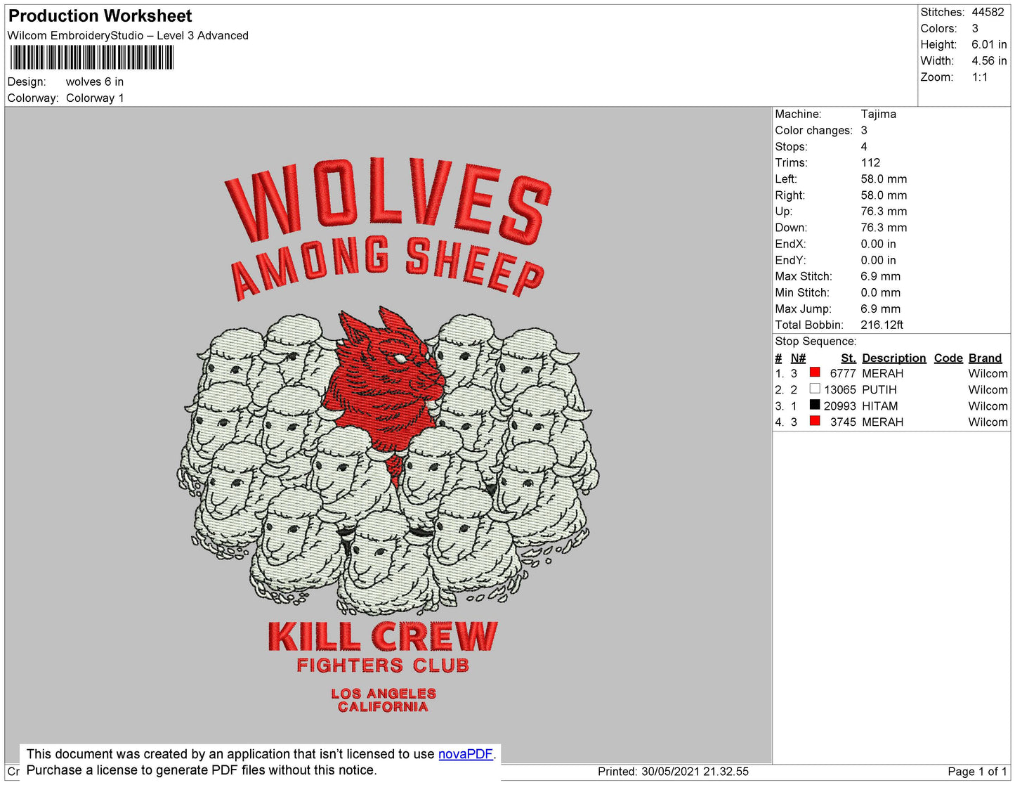 Wolves Among Sheep Embroidery Design Files - 3 Size's