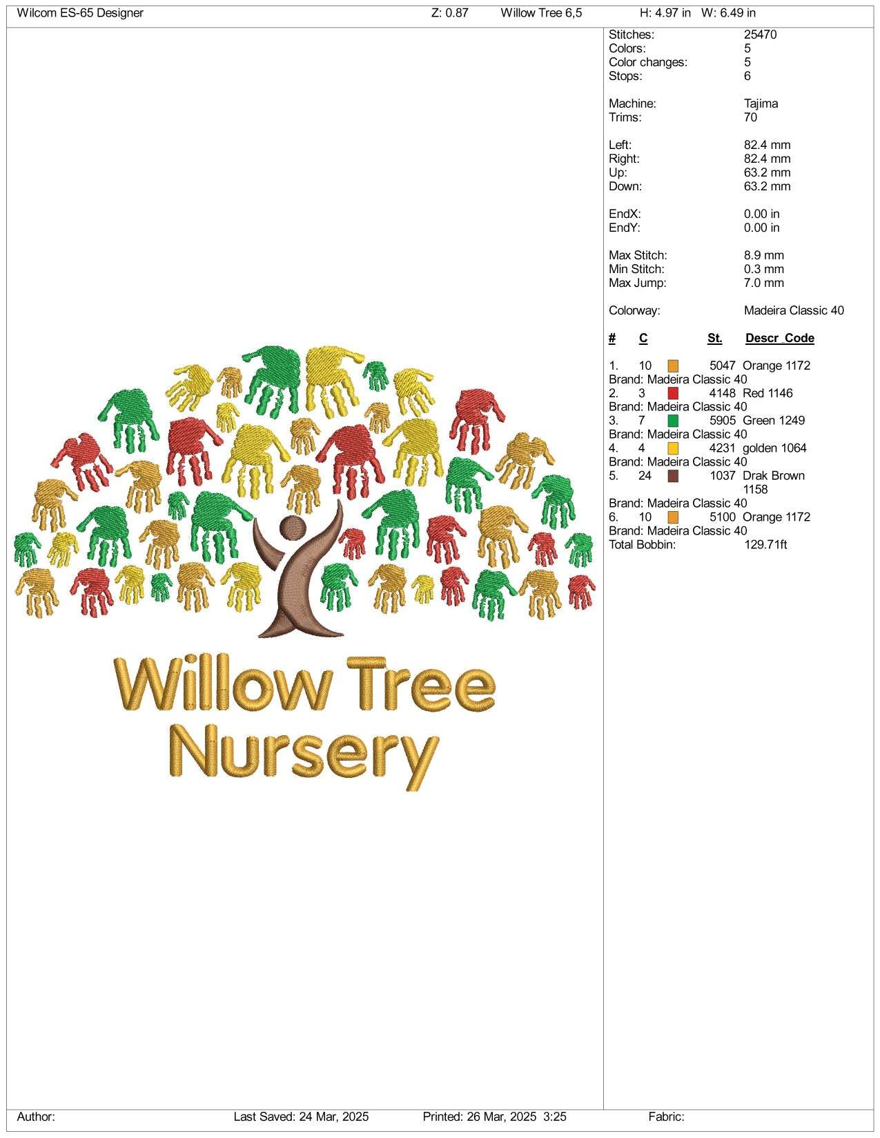 Willow Tree Nursery Embroidery Design Files - 3 Size's