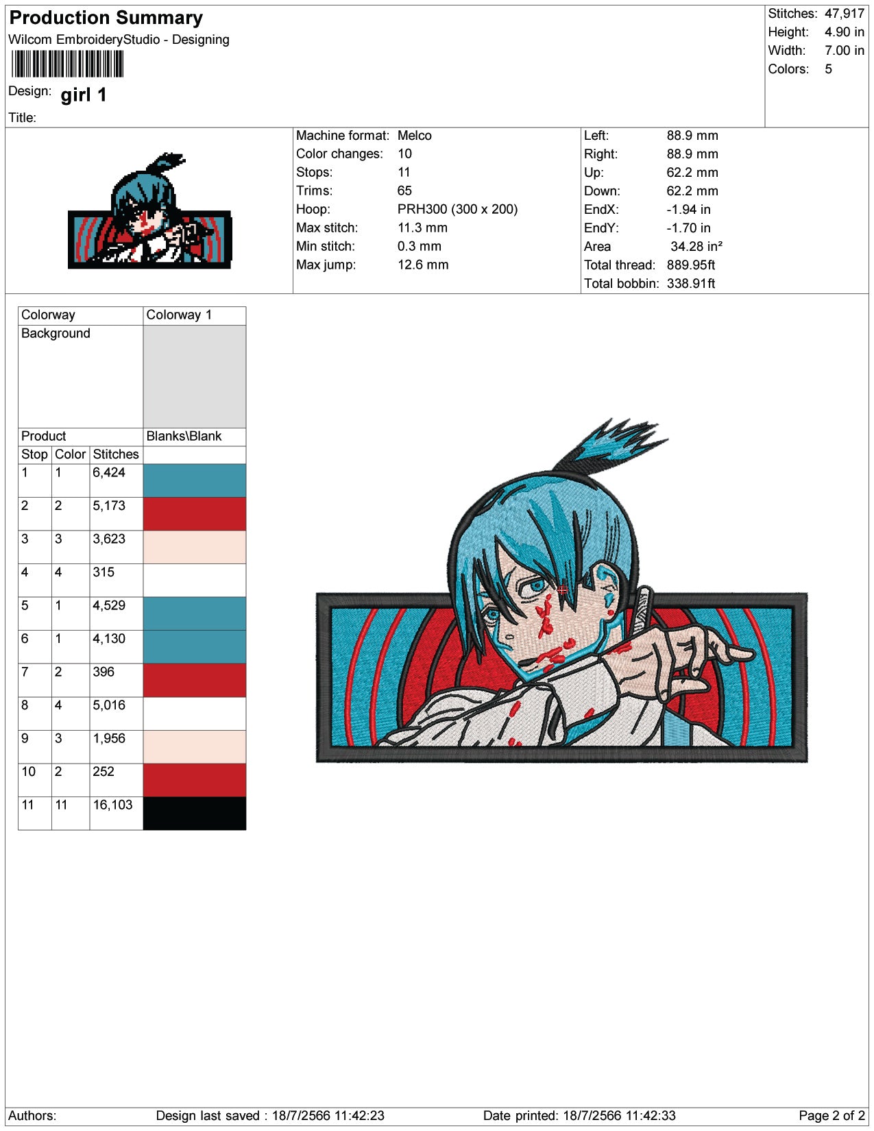 Aki Hayakawa v3 Embroidery Design Files - 1 Size