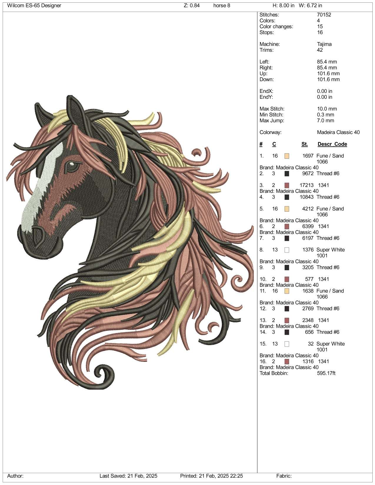 Horse v5 Embroidery Files - 3 Size'